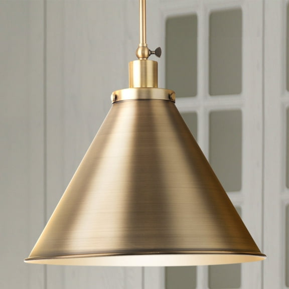 Luxury Modern Farmhouse Pendant, Vintage Brass, UHP4678