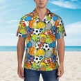 thumbnail image 4 of Lsque Various Balls pattern Hawaiian Shirt for Men, Unisex Summer Beach Casual Short Sleeve Button Down Shirts-Large, 4 of 9