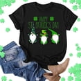 thumbnail image 2 of VNKIDY Womens Short Sleeve Crewneck TShirt With Happy St Patricks Day Cartoon Elf Clover Graphic Casual Loose Fit Tees For Saint Patricks Day Daily Wear Black XXL, 2 of 6