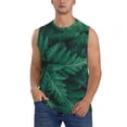 thumbnail image 2 of Fotbe Men's Green Leave Fern Print Men's Sleeveless Muscle Tank Tops Casual T-Shirts for Gym Workout Beach-XX-Large, 2 of 8
