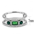 thumbnail image 2 of Luxe Jewelry Designs Stainless Steel Engagement Women's Ring with Emerald Synthetic Glass Stones -, 2 of 4