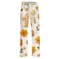 thumbnail image 4 of Fgvctg Easter Pajama Pants for Women Casual Sleepwear Wide Leg Pajamas Rabbit Print High Waisted Pj Pant Plus Size Easter Eggs Spring Fall Drawstring Lounge Pants with Pockets Orange M, 4 of 5