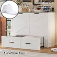 thumbnail image 3 of Bellemave Full Size Farmhouse Murphy Bed Frame with Charging Station and Storage Drawer Foldable Cabinet Platform Bed for Guest Room or Home Office (Full Size, Antique White), 3 of 11