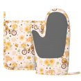 thumbnail image 3 of Kll Cute Bee Gnome Oven Gloves And Pot Holders Grill Gloves - Oven Gloves And Pot Holders, Non-Slip Cooking Gloves With Recycled Pads, 3 of 9