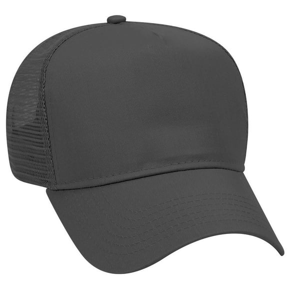 OTTO Cotton Blend Twill 5 Panel Pro Style Mesh Back Trucker Hat - Nvy/Kha