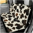 thumbnail image 3 of HUIACONG Cow Print Car Accessories Brown and Black Seat Covers Full Set with Armrest Cover Steering Wheel Cover Seat Belt Pad Headrest Cover Coasters Keychain,14 Pcs,Easy to Install, 3 of 8