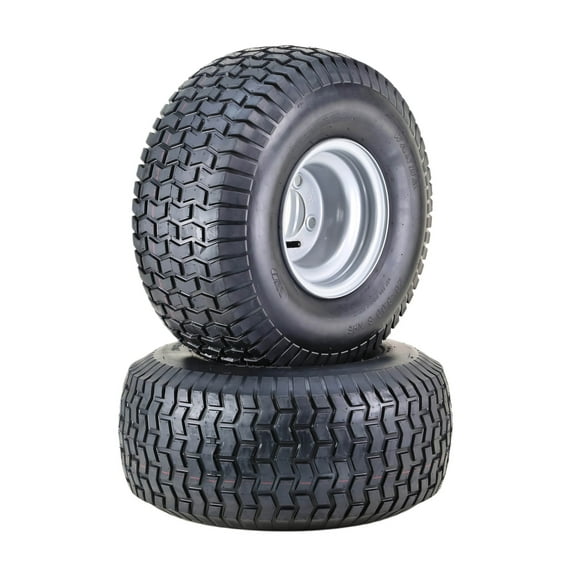 WANDA Lawn Mower Tractor Tire & wheel 20X8-8 4-Ply with 4 Lugs on 4" PCD Silver Wheel-13131,SET 2