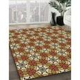 thumbnail image 2 of Ahgly Company Indoor Round Patterned Blood Red Brown Area Rugs, 6' Round, 2 of 6