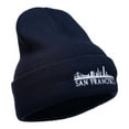 thumbnail image 4 of San Francisco Skyline Embroidered Cuffed Long Beanie - Navy OSFM, 4 of 5