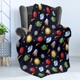 thumbnail image 4 of Space Soft Flannel Fleece Throw Blanket, Cartoon Style Cosmos Themed Illustration Sun with Stars Planets and Space Rocket, Cozy Plush for Indoor and Outdoor Use, 50" x 60", Multicolor, by Ambesonne, 4 of 5