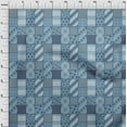 thumbnail image 3 of oneOone Polyester Lycra Grayish Blue Fabric Floral|Horse & Geometric Patchwork Craft Projects Decor Fabric Printed By The Yard 56 Inch Wide, 3 of 4