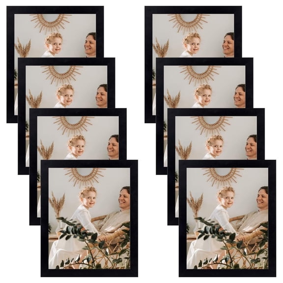 Golden State Art 8x10 Tabletop & Gallery Decor Wall Frame Set Collage Picture Frames, Black, Pack of 8