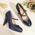 thumbnail image 4 of Zapatos IDIFU azul marino Mary Jane Tacones para mujer talla 9.5, 4 of 6
