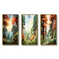 thumbnail image 2 of Designart "Tree Redwood Shimmering Heights II" Landscape & Nature Framed Wall Art Set Of 3 - Green Tree Redwood Frame Gallery Set For Office Decor, 2 of 6