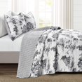 thumbnail image 2 of Edredón reversible de algodón French Country Toile blanco / carbón 3 piezas juego completo / tamaño queen Lush Decor 16T005442, 2 of 2