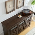 thumbnail image 5 of Farmhouse Sideboard, Buffet Cabinet with Storage with 3 Doors, Kitchen Storage Cabinet, Coffee Bar Cabinet with Adjustable Shelf for Kitchen, Living Room, L68.35''*W15.35"*H34.65", Espresso, 5 of 9