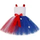 thumbnail image 2 of Vestido de tul para niñas con estrellas del 4 de julio, rojo, blanco y azul, para el Día de la Independencia, para carnaval, festival, fiestas, 1 a 14 años, 2 of 5