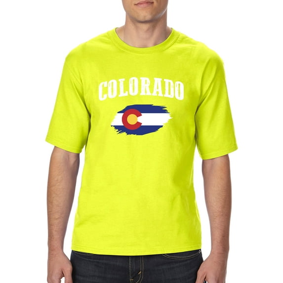 "Mens and Big Mens Colorado Flag T-Shirt, up to size 3XLT"