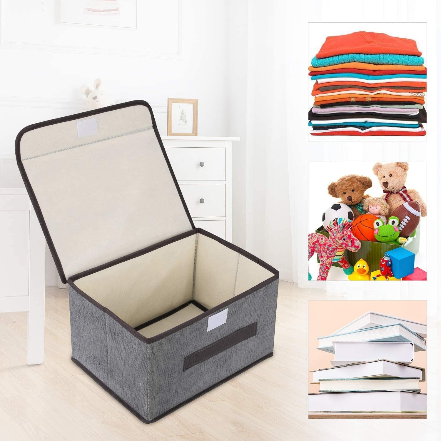 Deals！Closet Storage Boxes for Clothes,Clothing Storage Bins for Closet  with Handles, Foldable Rectangle Baskets, Fabric Containers Boxes for  Organizing Shelves Bedroom 