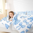 thumbnail image 4 of Erosebridal Blue Polka Dot Bow 7 Pieces Bedding Comforter Set,Girly Bowknot Princess Full Bedding Set For Bows Lover,Reversible, 4 of 7
