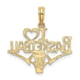 thumbnail image 3 of Auriga Fine Jewelry 14K Yellow Gold I HEART BASKETBALL with Ball and Net Charm for Women, 3 of 6