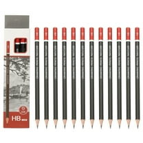 Uxcell 24Pcs HB Drawing Pencils for Sketching, Hexagonal Pre-sharpened Sketch Pencils for Drawing Writing Art Sketching Artists Beginners, Red/Black