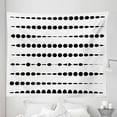thumbnail image 1 of Asymmetrical Tapestry, Monochrome Horizontal Look Lines with Oval Dots Spots Forms Print, Fabric Wall Hanging Decor for Bedroom Living Room Dorm, 5 Sizes, Charcoal Grey and White, by Ambesonne, 1 of 1
