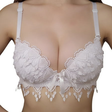 

Bras For Women Womens Bras Lace Small Chest Gathered Anti-Sagging One-Piece Bra(70B-85B)