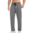thumbnail image 6 of Zysthvn Athletic Casual Pants for Men Workout Winter Straight Leg Mens Trouser Pants with Pockets Quick Dry Solid Elastic Waist Drawstring Pants, 6 of 9