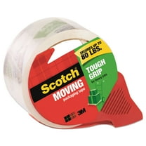 Scotch Tough Grip Moving Packaging Tape with Dispenser, 3" Core, 1.88" x 54.6 yds, Clear