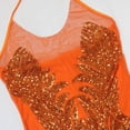 thumbnail image 6 of KHONTS Birthday Dresses for Women Halter Sleeveless Sequin Mesh Feather Party Dress Clubwear Orange S, 6 of 8