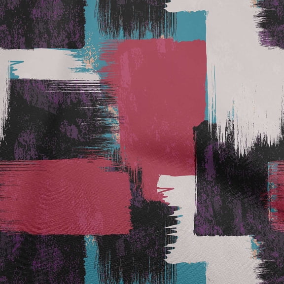 oneOone Polyester Spandex Red Fabric Brush Stroke Dress Material Fabric Print Fabric By The Yard 56 Inch Wide