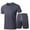 Grey, variant on NAFUU Men's 2 Piece Outfits Mens Summer Track Suits Lightweight Casual Breathable Short Sleeve T Shirt And Shorts Sports Set Comfy Loose Sports Suit
