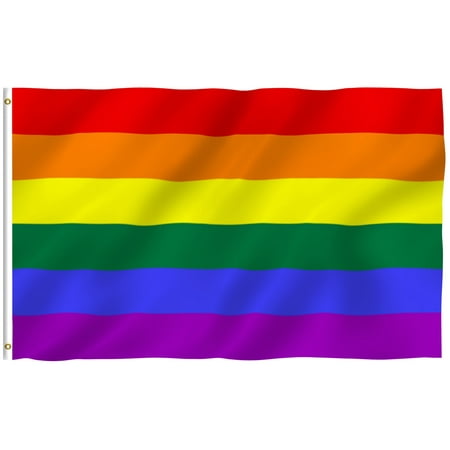 ANLEY [Fly Breeze] 3x5 Feet Rainbow Flag - Vivid Color and UV Fade Resistant - Canvas Header and Brass Grommets - Gay Pride Banner Flags