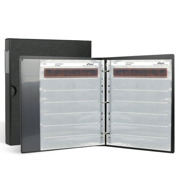 eTone Negative Preservers Photo Sleeves Archival Storage Sheets 135 35mm with Film Album Ring Binder, 50x135