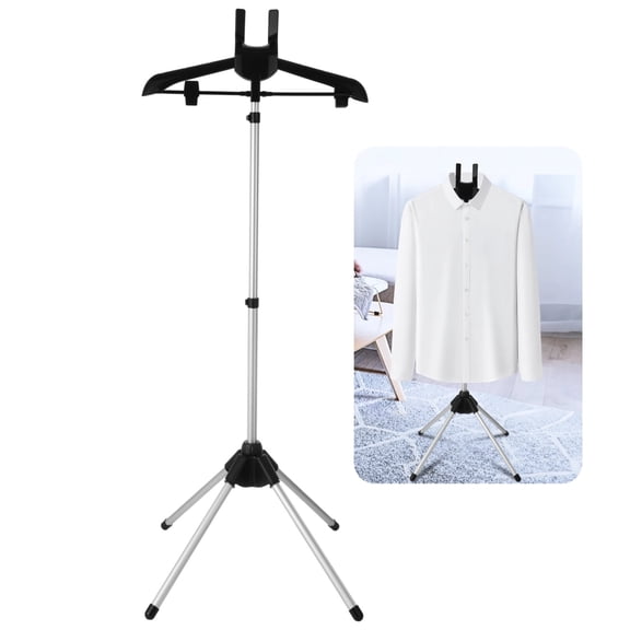 Iron Steam Stand - Foldable Garment Clothes Drying Rack - Handheld Garment Steamer Rack - Height Adjustable Standing Garment Hanger - 4-Leg Steam Ironing Machine Accessories Bracket