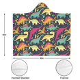 thumbnail image 3 of Wearable Blanket,DarkBlue Colorful Dinosaurs Pattern Hooded Wearable Flannel Blanket for Adults & Teens,Winter Poncho Shawl Wrap Cape Cozy Anti-Pill,50"x60", 3 of 5