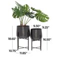 thumbnail image 3 of CosmoLiving by Cosmopolitan 19", 17"H Black Metal Planter with Removable Stand (2 Count), 3 of 14