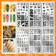 thumbnail image 3 of 6 placas para estampar uñas con diseño de abeja y flor, temática de panal, hojas florales, plantilla para manicura, girasol y margarita., 3 of 7