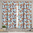 thumbnail image 2 of Ambesonne Rowan Valance & Curtain, Dried Leaf Bunch of Berry, 55"x45", Pale Blue Red Orange, 2 of 6