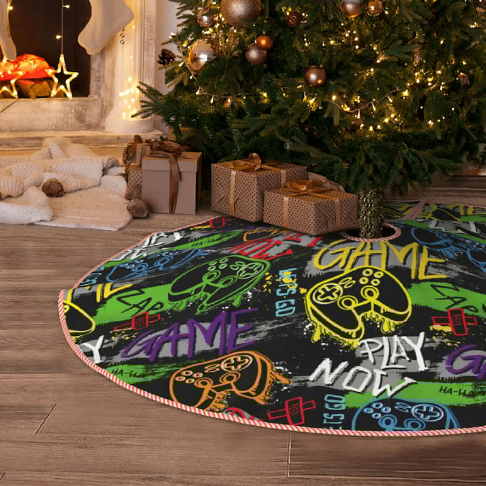 thumbnail image 6 of KLL Game Joysticks Christmas Tree Skirt 36" ,Party Decorations Farmhouse for Christmas Decorations Holiday Party, 6 of 6