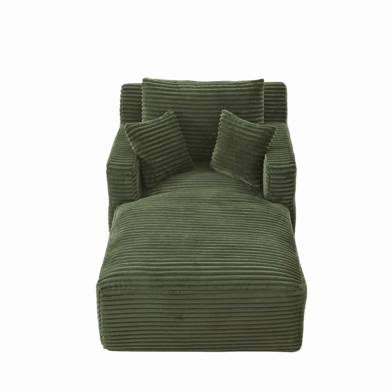 Indoor Single Chaise Lounge Sofa Chair, Modern Corduroy Upholstery Sleeper Bed Lounger Sofa Chair for Living Room,Office,Apartment, 39.4''x65.4''