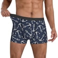 thumbnail image 3 of Men's Boxer Briefs, silver anchor navyblue Soft Comfy Mens Underwear Boxer Briefs Breathable With Widen Waist, 3 of 7