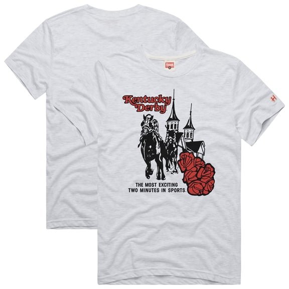 Men's Homage  Ash Kentucky Derby Most Exciting Two Minutes Tri-Blend T-Shirt