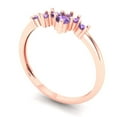 thumbnail image 2 of 0.17 ctw Wedding Band for Women - 14K Rose Gold Simulated Alexandrite Stackable Eternity Ring, 2 of 6