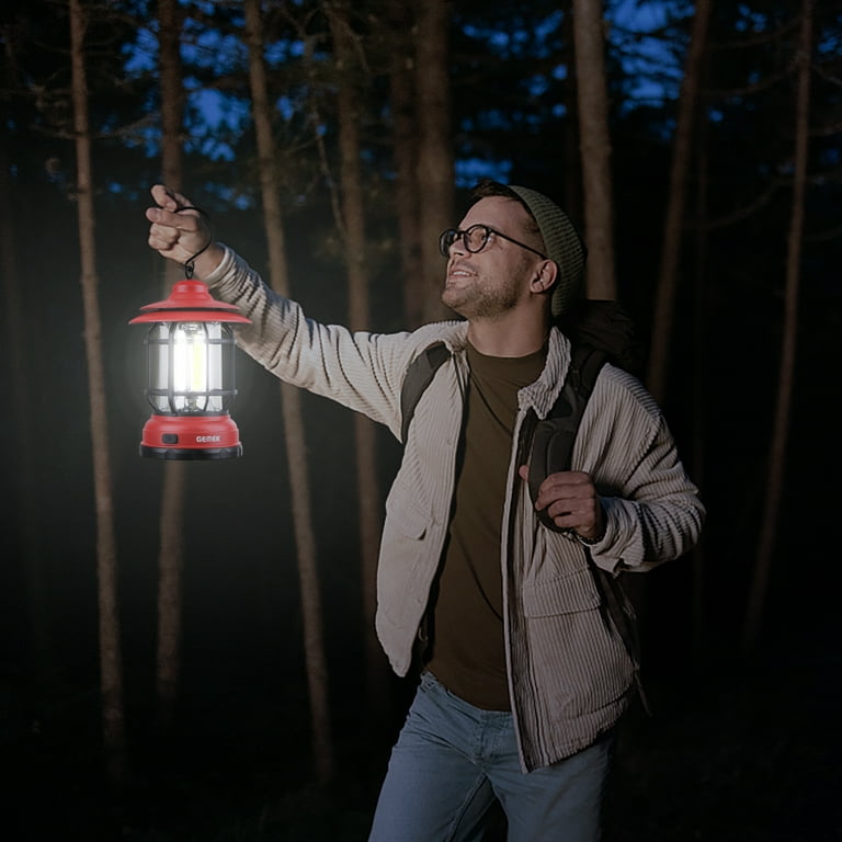 GEMEK Portable Retro Camping Lantern, Hanging Dimmable COB