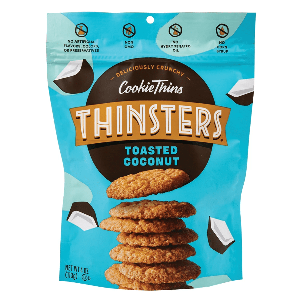 Thinsters Toasted Coconut Cookie Thins, 4 oz [Pack of 12]