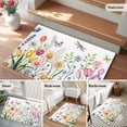 thumbnail image 2 of Rectangle Rug 2x3ft Area Rug, Watercolor Flower Leaves Butterflies Area Rugs for Living Room Bedroom, Tulips Floral Floor Mat Non-Slip Non-Shedding Carpet Indoor Accent Rugs, 2 of 9