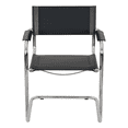 thumbnail image 6 of Breuer Chair Company Mart Stam Cantilever Armchair Arm Chair w/ Chrome Steel Frame & Black Bonded Leather by Furnish Theory, 6 of 7
