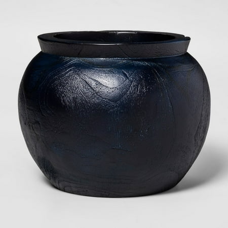 Threshold Teak Root Organic Wood Vase, 9.8u0022 x 7.8u0022 Blue